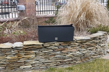 ЦВЕТОЧНЫЙ ГОРШОК ДЛЯ ДОМА, САДА НА ТЕРРАСЕ, эффект ротанга, 60см РАТАН