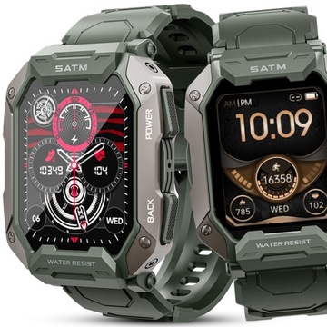 SMARTWATCH MĘSKI ZEGAREK 410mAh POLSKIE MENU ROZMOWY WYTRZYMAŁY WODOODPORNY