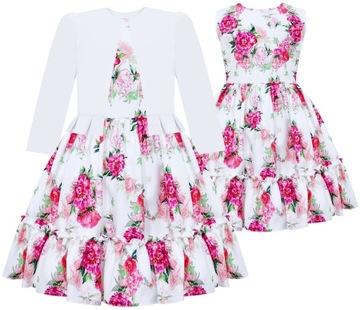 Elegancka wizytowa SUKIENKA z bolerkiem KOMUNIA DRUHNA ŚLUB r 146 6543