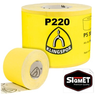PAPIER ŚCIERNY KLINGSPOR P220 50 metrów DO DREWNA