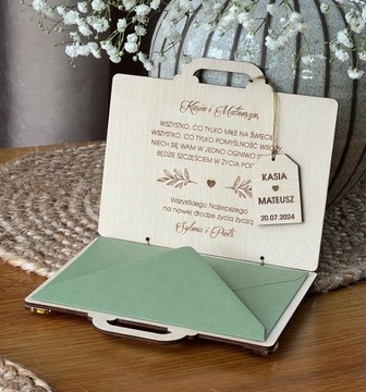 свадебная открытка ЧЕМОДАН на деньги свадебный подарок