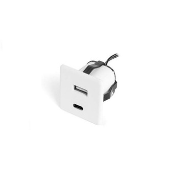 Ładowarka USB meblowa mała kamper gniazdo port ładowanie telefonu A+C BIAŁA