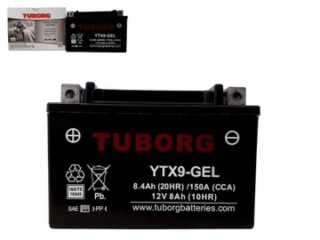 AKUMULATOR TUBORG YTX9-GEL 12V 8Ah 150A ZAMIENNIK EXIDE VARTA YUASA
