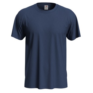 Klasyczna koszulka T-shirt bawełna krótki rękaw granat DUŻY rozmiar 4XL