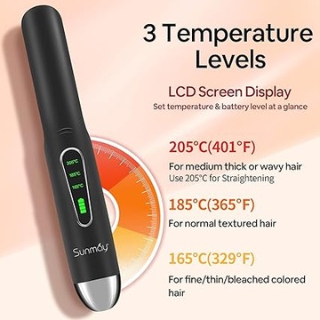 SUNMAY Voga 2in1 беспроводной выпрямитель для завивки, ЧЕРНЫЙ