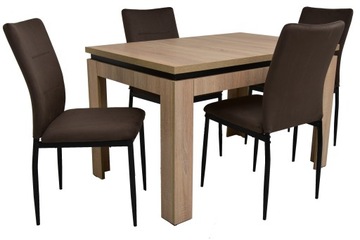 Stół 80x120/160 cm + 4 krzesła INDUSTRIALNE IK-10 brąz WZORNIK