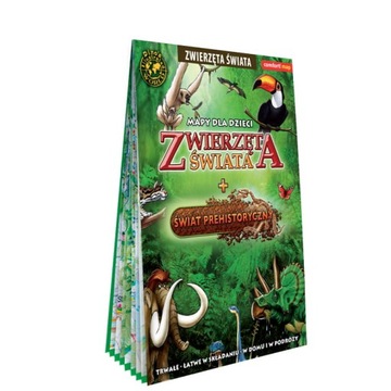 Zwierzęta świata + Świat prehistoryczny mapa GREG