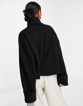 DESIGNEX Czarny sweter z bardzo miękkiej dzianiny S