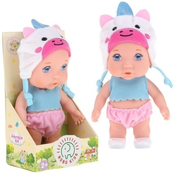 Lalka Bobas w Przebraniu Zwierzątka Czapka Jednorożec 15 cm