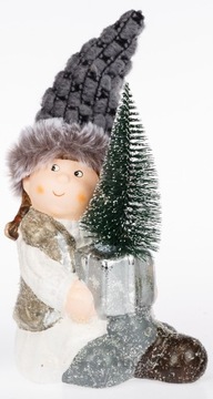 OZDOBA ŚWIĄTECZNA FIGURKA CERAMICZNA DEKORACJA NA PREZENT POSTAĆ CHOINKA