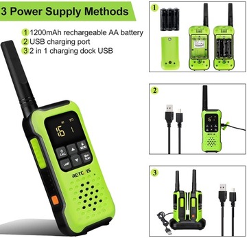 Retevis RT649P Walkie Talkie (1 para, zielona)