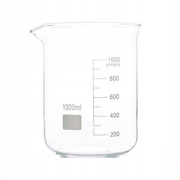 ZLEWKA NISKA 1000ml SZKLANA BORO 3.3 PODZIAŁKA