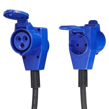 РОЗЕТКА УГЛОВОГО ПЕРЕХОДНИКА CEE 40см + РОЗЕТКА SCHUKO 16А IP44 230В