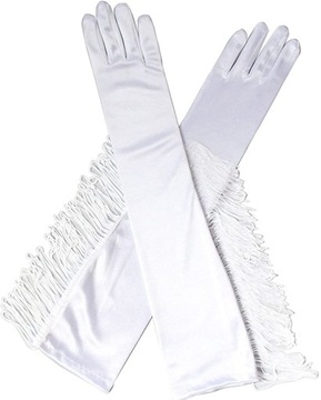 Vintage długie rękawiczki satynowe rękawiczki do łokcia