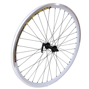 ПРОЧНОЕ ВЕЛОСИПЕДНОЕ КОЛЕСО 26 ПЕРЕДНЯЯ АЛЮМИНИЯ, БЕЛЫЙ КОНУС