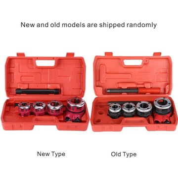 Ручной набор для нарезания резьбы на сантехнических трубах с 4 матрицами, инструмент для нарезания резьбы 1/2 дюйма, 3/4 дюйма, 1 дюйма, 1-1/4 дюйма