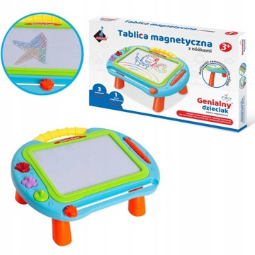 DUŻA TABLICA MAGNETYCZNA KOLOROWA ZNIKOPIS 2w1