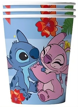KUBECZKI PAPIEROWE URODZINOWE LILO I STITCH STICZ ANGEL URODZINY 8szt