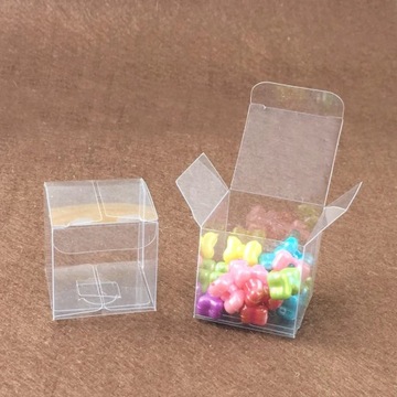 50pcs Square Plastic Box Storage PVC Box Clear Transparent Boxes For Gift B