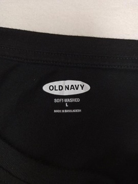 OLD NAVY CZARNA KOSZULKA MĘSKA Z DŁUGIM RĘKAWEM, CIENKA BLUZA r. L