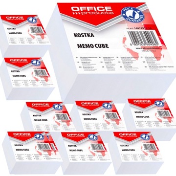 8x Notes kostka bloczek Office 85x85 karteczki białe