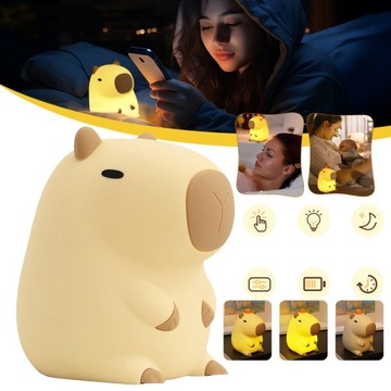 CAPYBARA LAMPKA NOCNA LED DLA DZIECI, SILIKONOWA LAMPKA NOCNA DEKORACJA