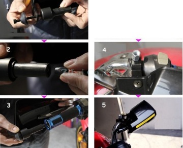 2x УНИВЕРСАЛЬНЫЕ РУЧКИ ДЛЯ МОТОЦИКЛА, ДВИГАТЕЛЯ, КВАДРОКУТЕРА, ОТРАЖАТЕЛИ, ЧЕХОЛЫ ДЛЯ РУКОВОДСТВ