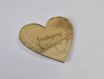 Свадебные магниты «Спасибо» из оргстекла, гравировка, 20 шт.