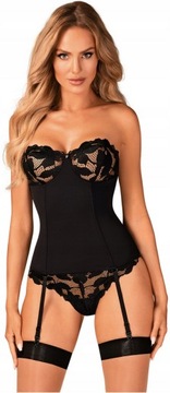 OBSESSIVE ELEGANCKI CZARNY GORSET EDITYA XS/S