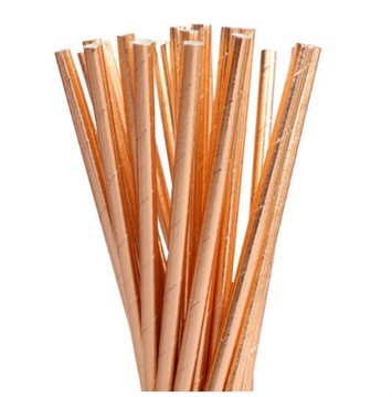 Słomki Rurki papierowe Rose Gold eko eco 25 szt
