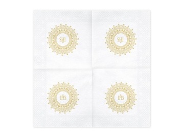 Салфетки для причастия - IHS - Gold - 20 шт.