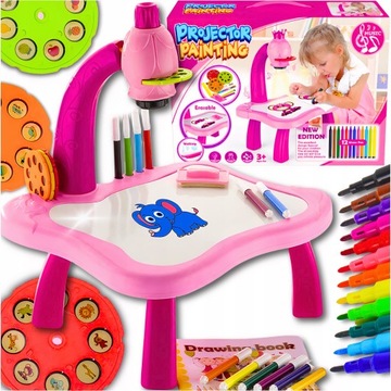 PROJEKTOR RZUTNIK DO NAUKI RYSOWANIA KREATYWNY RÓŻOWY DLA DZIECI PREZENT