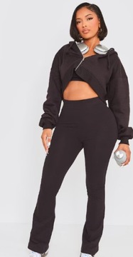 PRETTYLITTLETHING SPODNIE BAWEŁNIANE CZARNE 38 EGE