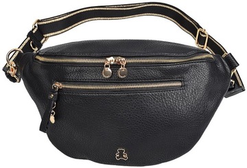 LuluCastagnette TOREBKA damska LISTONOSZKA nerka SASZETKA szeroki pasek