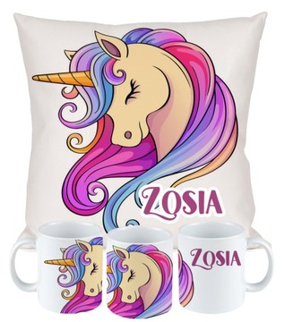 ZESTAW PODUSZKA KUBEK JEDNOROŻEC UNICORN PREZENT