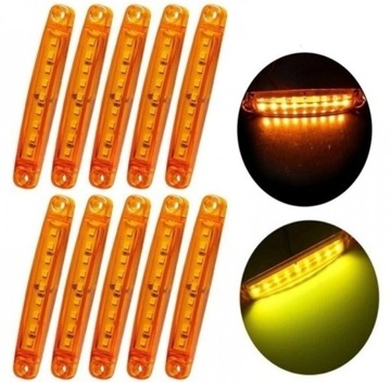 10 шт. ГАБАРИТНЫЙ ФОНАРЬ 9 светодиодов 12 В 24 В ОРАНЖЕВЫЙ ГАБАРИТНЫЙ ФОНАРЬ ДЛЯ ПРИЦЕПА