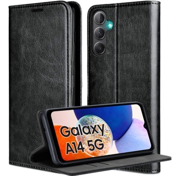 ETUI SKÓRZANE MAGNETYCZNE DO SAMSUNG A14 5G +SZKŁO