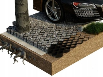 GEOKRATA GEOSIATKA DROGOWA PARKINGOWA NA SKARPĘ 7.5 cm - B.GĘSTA EKO KRATKA