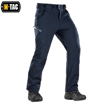 SPODNIE TREKKINGOWE MĘSKIE BOJÓWKI SOFTSHELL WINTER M-TAC GRANATOWE 2XL