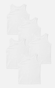 Dziewczęce Podkoszulki 5szt 3-4L 104cm Białe Biel 5pak Primark Podkoszulka