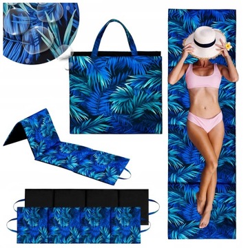 MATA PLAŻOWA NA PLAŻE KAMIENISTE GRUBA DUŻA XXL KARIMATA SKŁADANA 180x50 CM