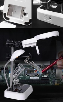 ТРЕТЬЯ РУКА ПОДСТАВКА ДЛЯ ПАЯЛЬНИКА СВЕТОДИОДНАЯ УВЕЛИЧЕНИЕ RT0179