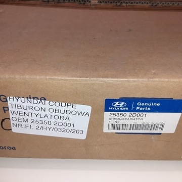 ELANTRA TIBURON POUZDRO VENTILÁTOR CHLADIČŮ OEM