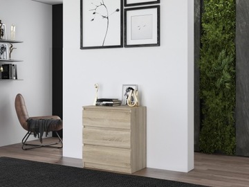 КОМОД С 3 ЯЩИКАМИ MALWA M3 СОНОМА ДУБ ШКАФ