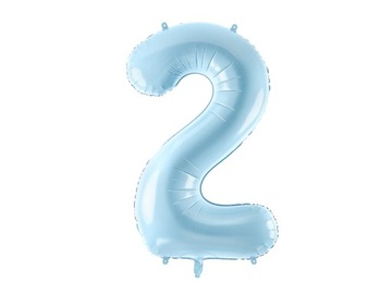 Balon foliowy Cyfra 2, j. niebieski, 86cm