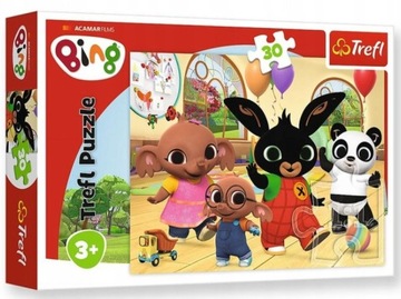 Puzzle KRÓLIK BING z Bingiem Jest Wesoło 30 ele. Układanka Trefl 3+