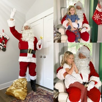 Профессиональный ВЕЛУРОВЫЙ КОСТЮМ САНТА МОРОЗА НА РОЖДЕСТВЕНСКИЙ САНТА МОРОЗ