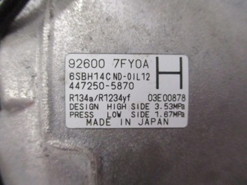 КОМПРЕССОР КОНДИЦИОНЕРА ВОЗДУХА NISSAN RENAULT 92600 7FY0A