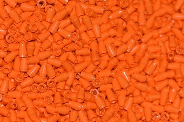 LEGO pomarańczowy 4589b baryłka stożek 1x1 50szt