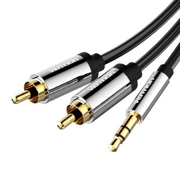 VENTION KABEL PRZEWÓD AUDIO 2X RCA CINCH DO MINI JACK 3.5MM STEREO AUX 1,5M
